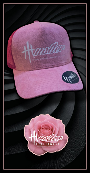 HustleHardUSA "LOTI" Custom Pink Suede HUSTLER Cap