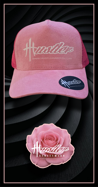 HustleHardUSA "LOTI" Custom Pink Suede HUSTLER Cap