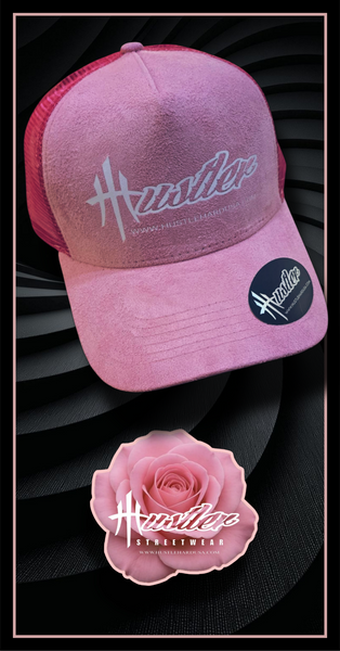 HustleHardUSA "LOTI" Custom Pink Suede HUSTLER Cap