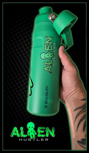 HustleHardUSA "AL8EN HUSTLER" 24oz Ice Flow Bottle with Fast Flow Lid