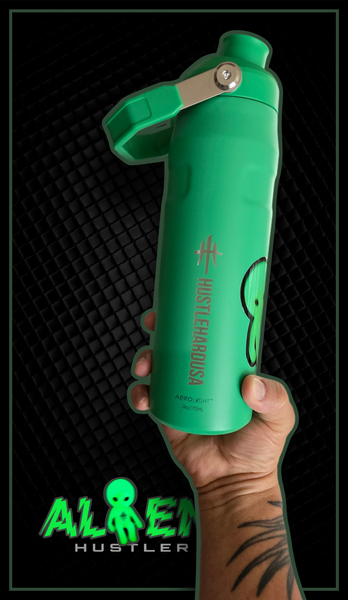 HustleHardUSA "AL8EN HUSTLER" 24oz Ice Flow Bottle with Fast Flow Lid