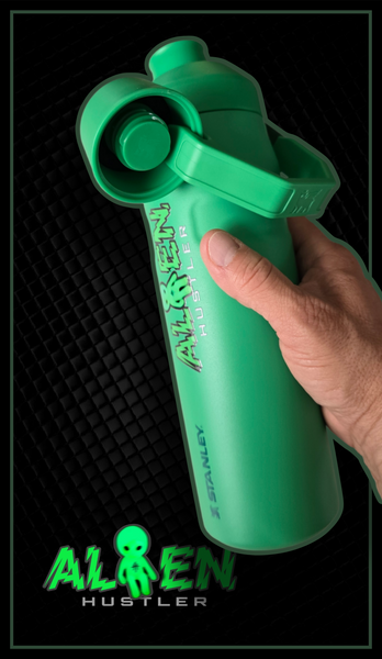 HustleHardUSA "AL8EN HUSTLER" 24oz Ice Flow Bottle with Fast Flow Lid