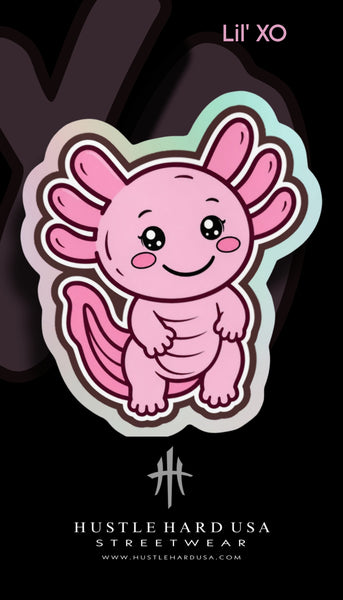 "Lil' XO" (AXOLOTL) Vinyl Hollographic Sticker