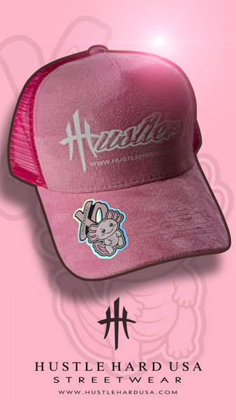 HustleHardUSA Custom "XO" Pink Suede HUSTLER Lid