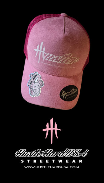 HustleHardUSA Custom "XO" Pink Suede HUSTLER Lid