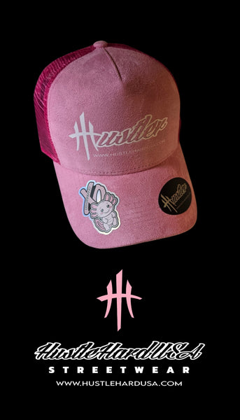 HustleHardUSA Custom "XO" Pink Suede HUSTLER Lid