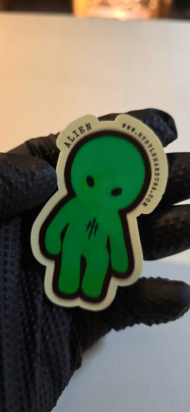 HustleHardUSA ALIEN GLOW STICKER