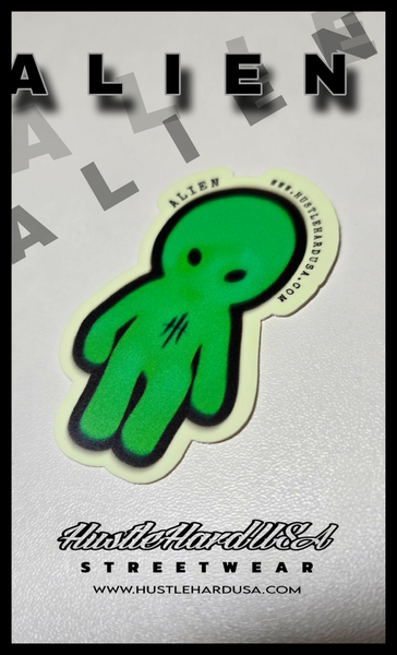 HustleHardUSA ALIEN GLOW STICKER