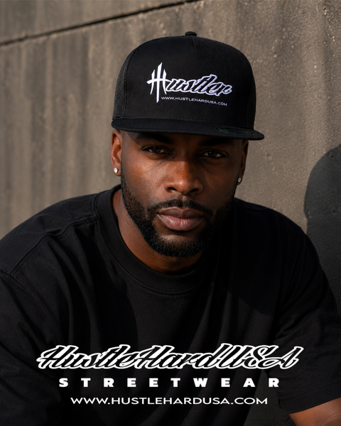 "HUSTLER" 5-Panel Flatfront Snapback