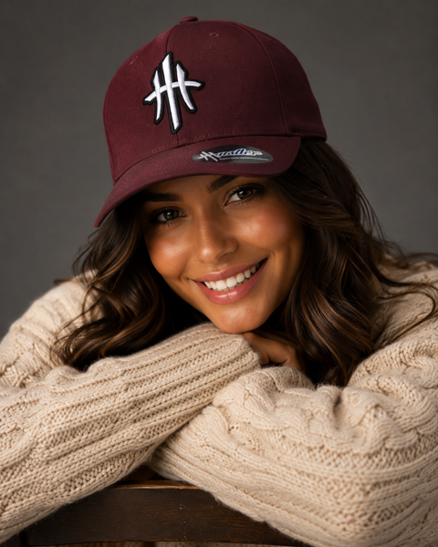 HustleHardUSA Custom Maroon (FlexFit) HUSTLER LID