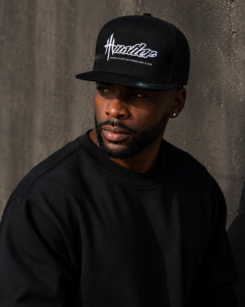 "HUSTLER" 5-Panel Flatfront Snapback