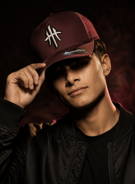 HustleHardUSA Custom Maroon (FlexFit) HUSTLER LID