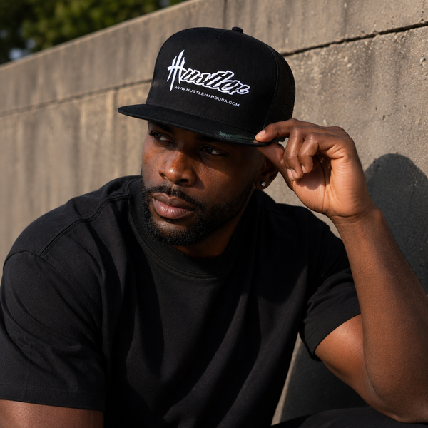 "HUSTLER" 5-Panel Flatfront Snapback