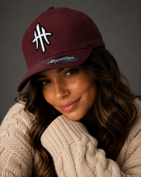 HustleHardUSA Custom Maroon (FlexFit) HUSTLER LID