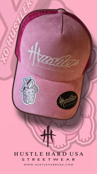 HustleHardUSA Custom "XO" Pink Suede HUSTLER Lid