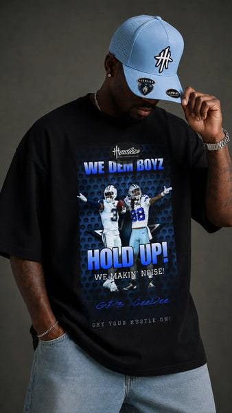 HustleHardUSA "WE DEM BOYZ - HOLD UP!" BLACK GILDAN TEE