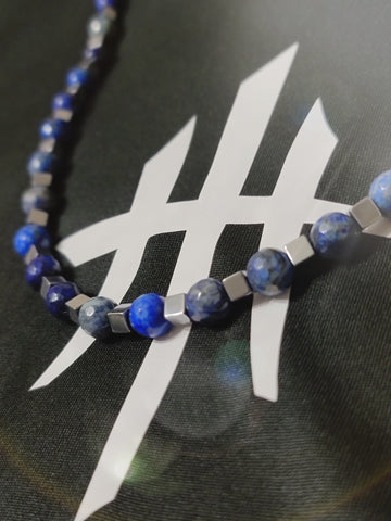 HustleHardUSA "LUNAZUL" Custom Beaded Necklace