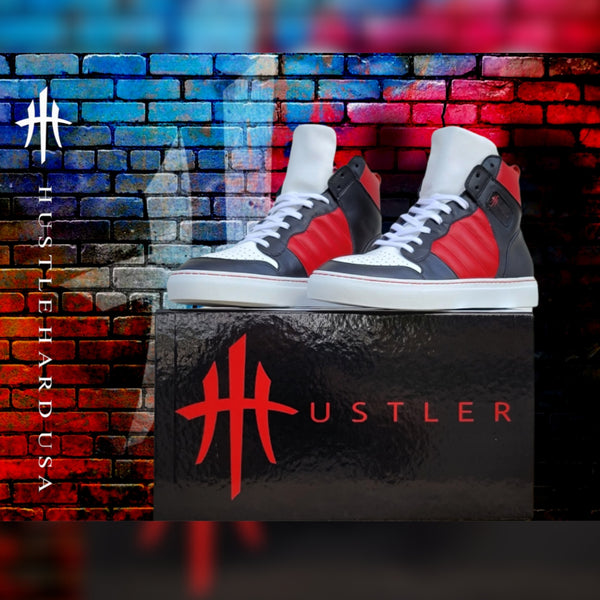 HustleHardUSA "HUSTLER No.6" All Leather Custom High Top Sneaker