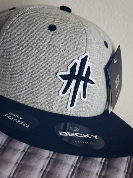 HustleHardUSA Heather Grey & Black Custom Snapback