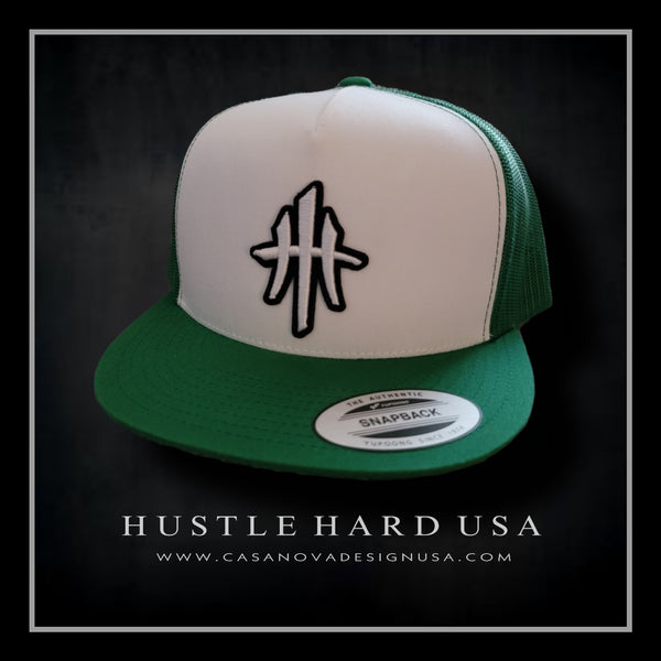 HustleHardUSA Classic Verde Snapback Trucker Lid