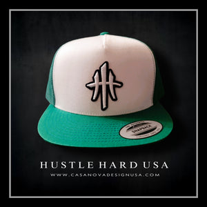 HustleHardUSA Classic Verde Snapback Trucker Lid