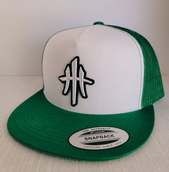 HustleHardUSA Classic Verde Snapback Trucker Lid