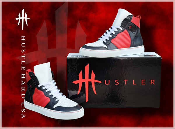 HustleHardUSA "HUSTLER No.6" All Leather Custom High Top Sneaker