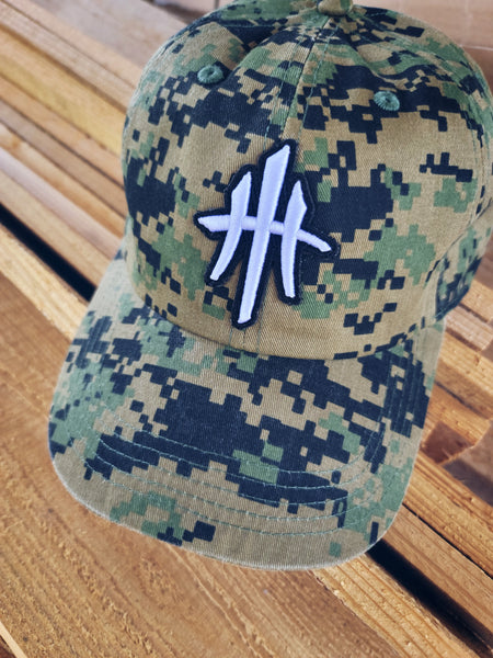 HustleHardUSA Digital Camo Unstructured (Dad Hat).