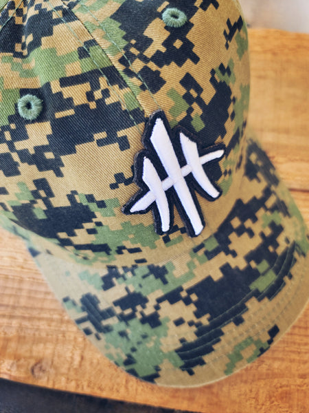 HustleHardUSA Digital Camo Unstructured (Dad Hat).