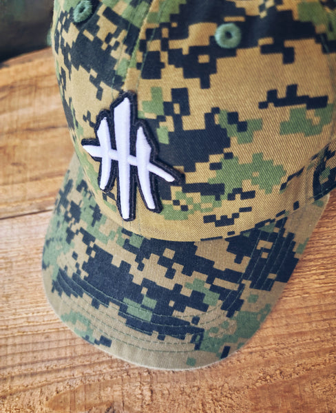 HustleHardUSA Digital Camo Unstructured (Dad Hat).