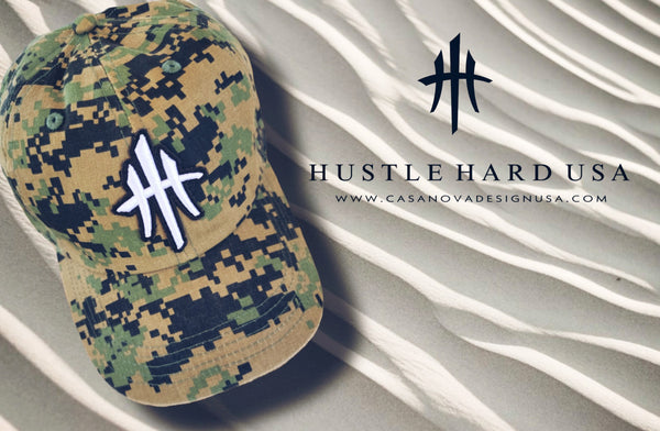 HustleHardUSA Digital Camo Unstructured (Dad Hat).