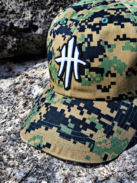 HustleHardUSA Digital Camo Unstructured (Dad Hat).