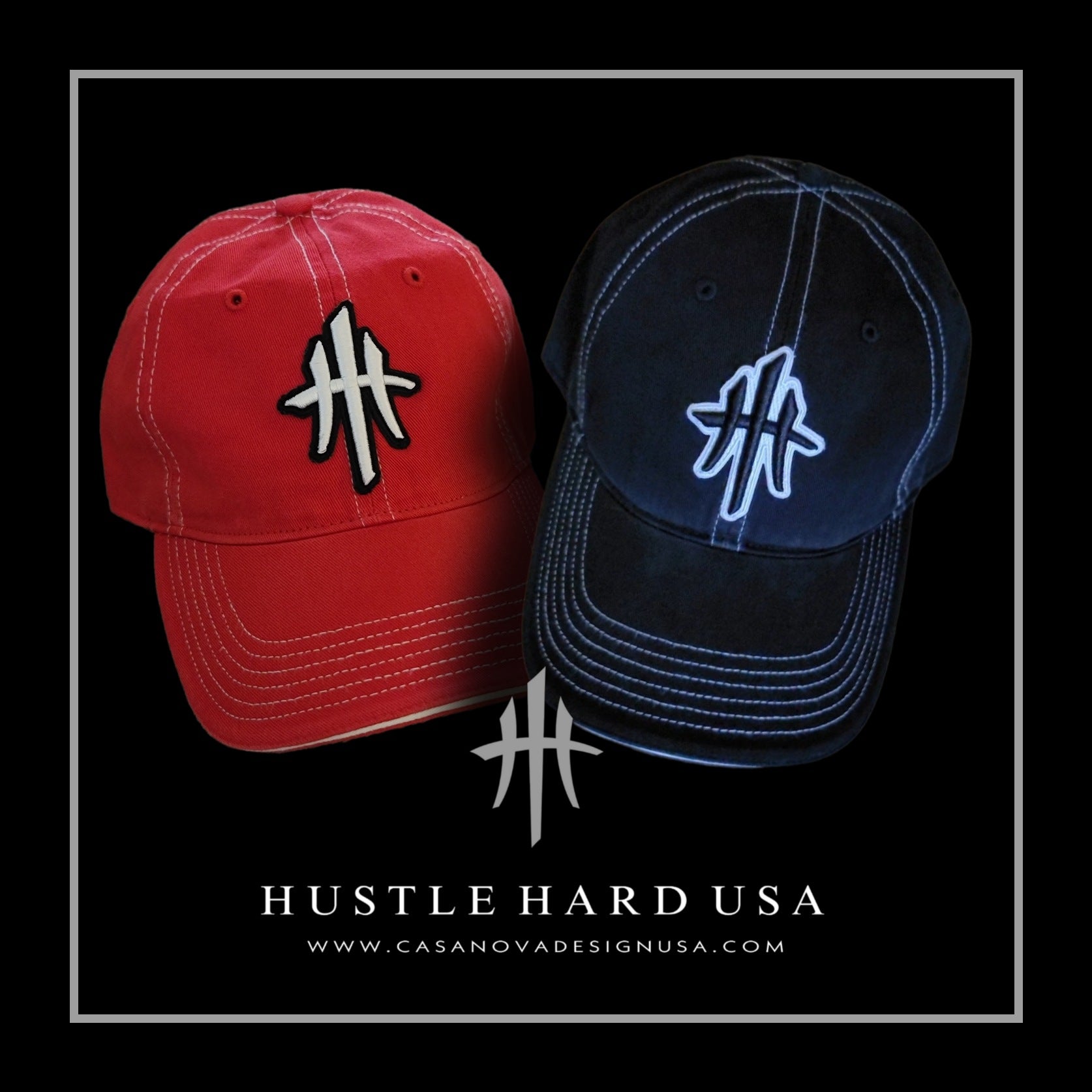 HustleHardUSA Unstructured Workout Lid (Dad Hat)