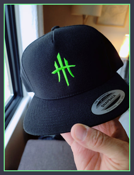 "MONSTER HUSTLE" HustleHardUSA Custom Embroidered! SNAPBACK Lid (Flat Bill)